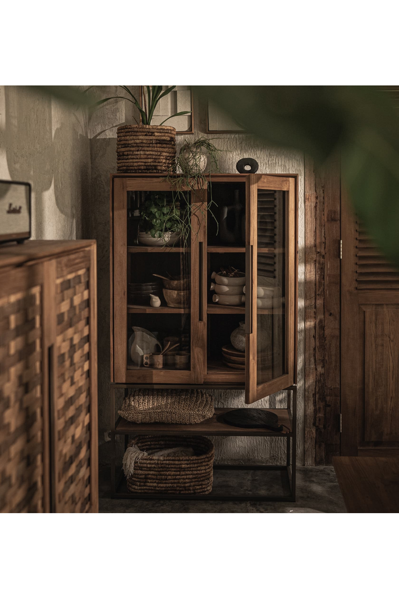 Wooden Cabinet with 2-Glass Doors | dBodhi Karma | Oroatrade.com