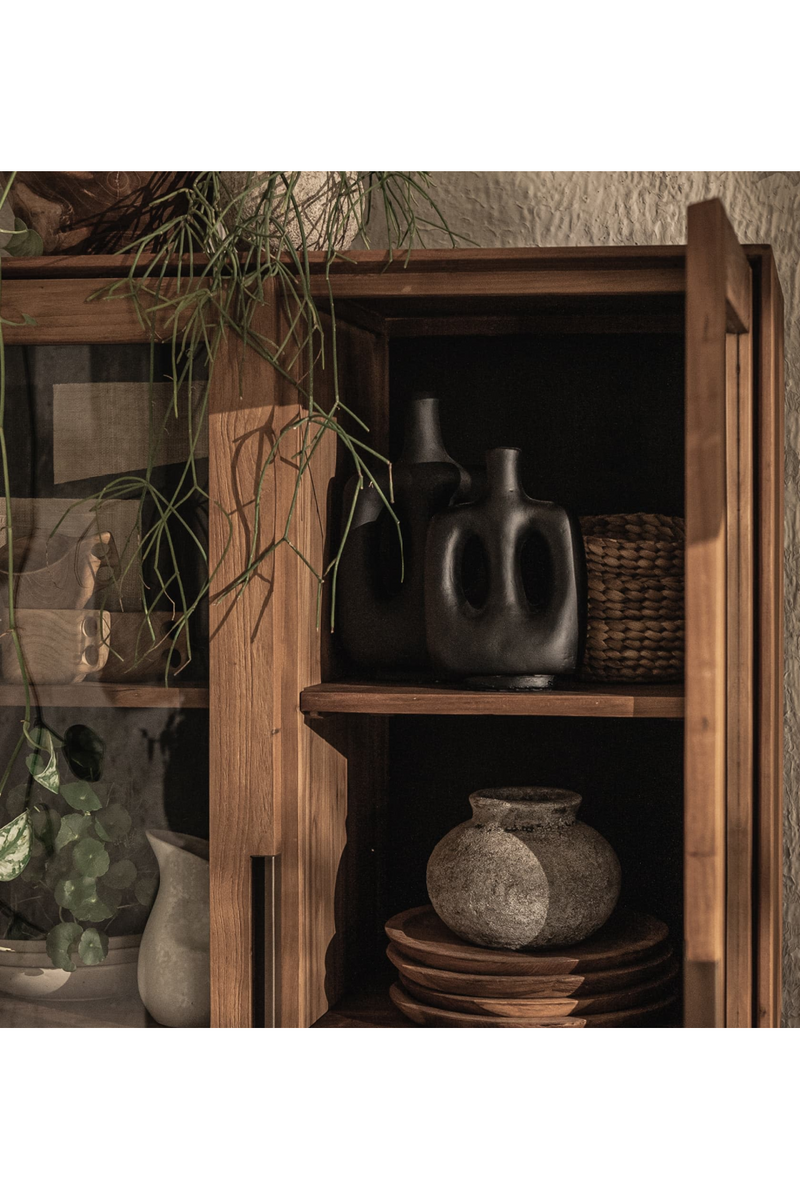 Natural Wooden 2-Glass Door Cabinet | dBodhi Karma | Oroatrade.com