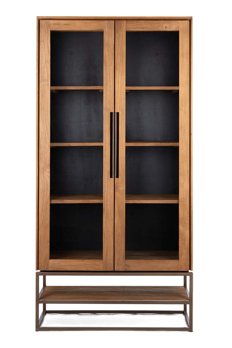 Natural Wooden 2-Glass Door Cabinet | dBodhi Karma | Oroatrade.com