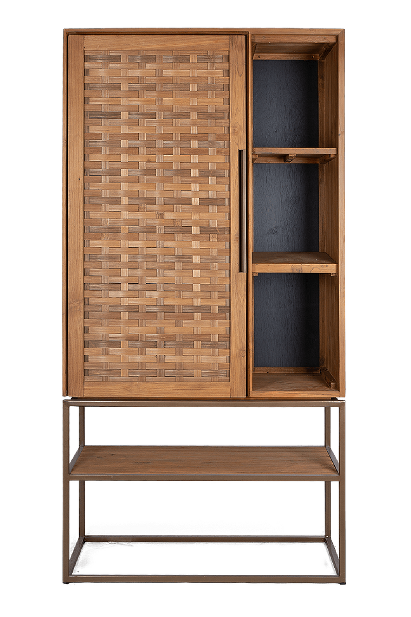 Natural Wooden Cabinet With Open Rack | dBodhi Karma | Oroatrade.com