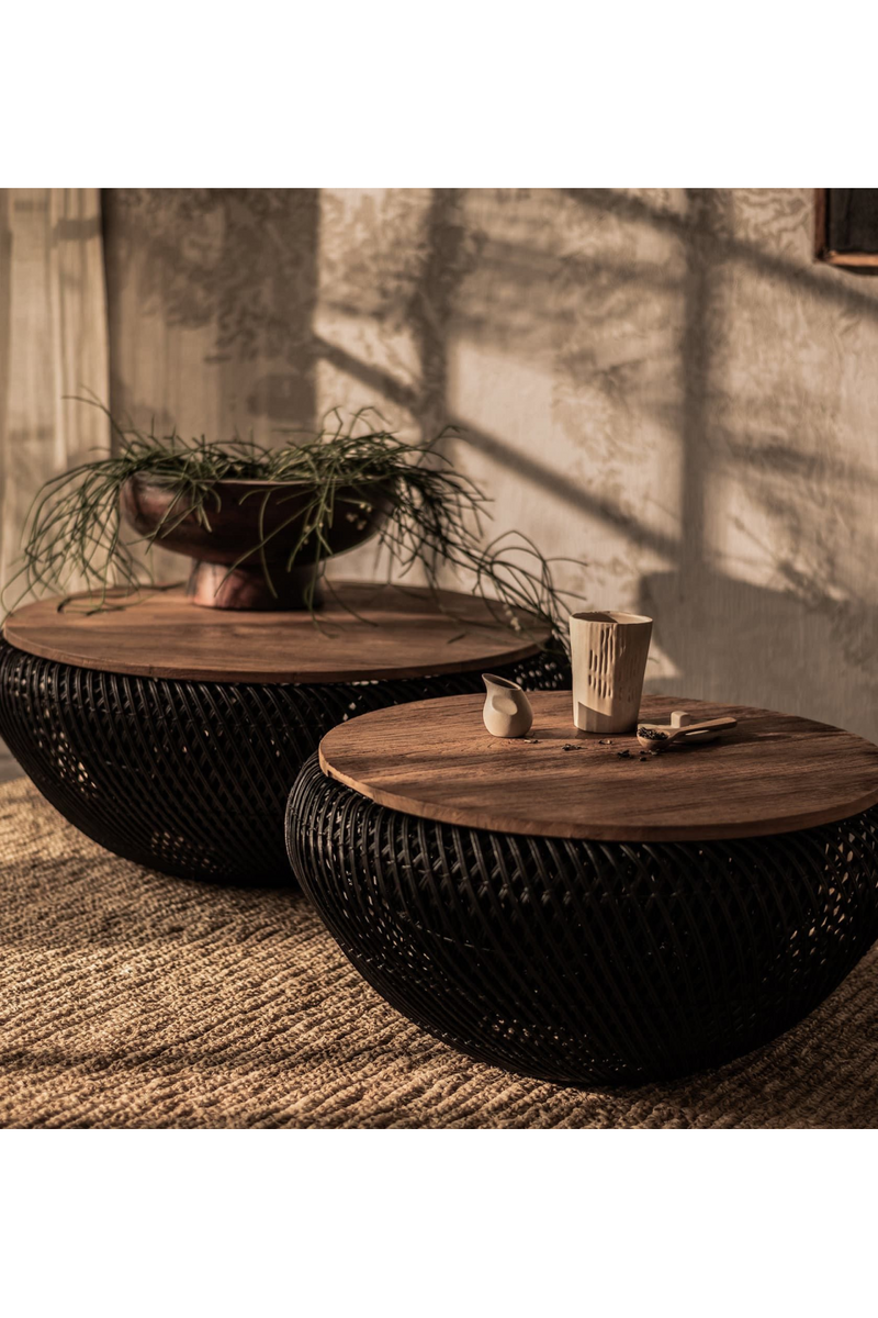 Black Rattan Storage Coffee Table | dBodhi Wave | OROA TRADE