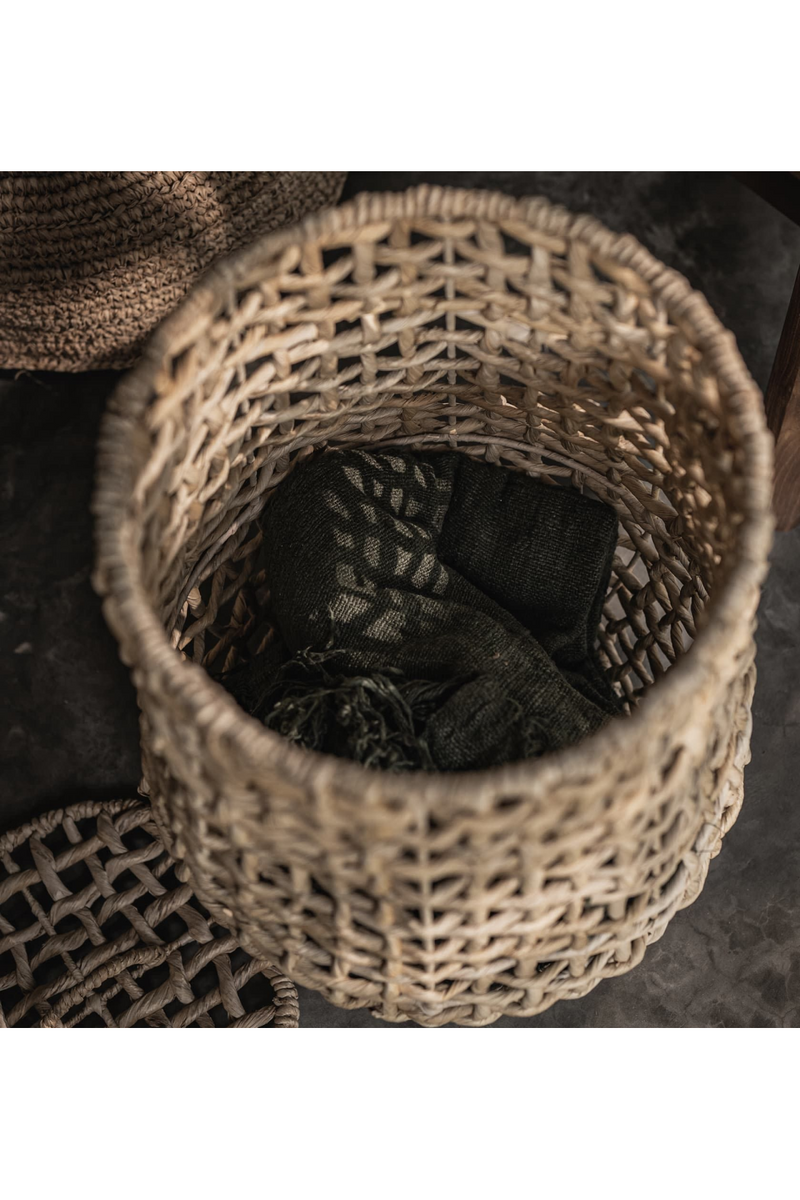 Pear-Shaped Lidded Abaca Laundry Basket | dBodhi Sumbing | OROA TRADE