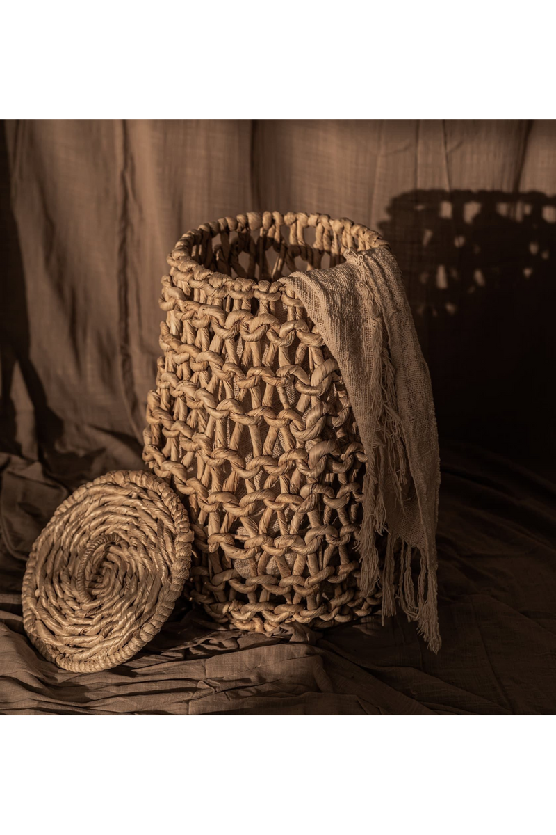 Lidded Woven Abaca Laundry Basket | dBodhi Banda | OROA TRADE