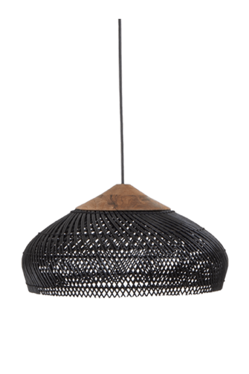 Black Braided Rattan Pendant Lamp | dBodhi Banjo | Oroatrade.com