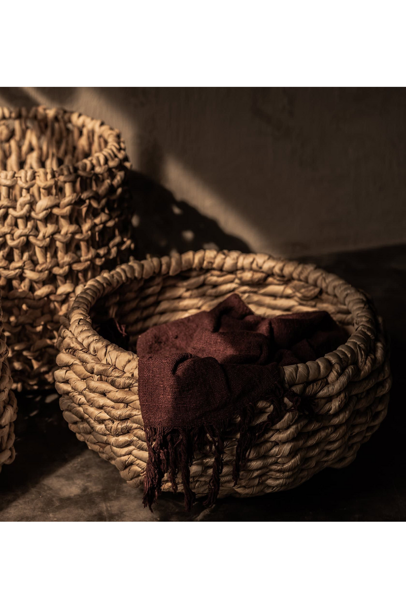 Round Pure Abaca Low Basket | dBodhi Kelud | OROA TRADE