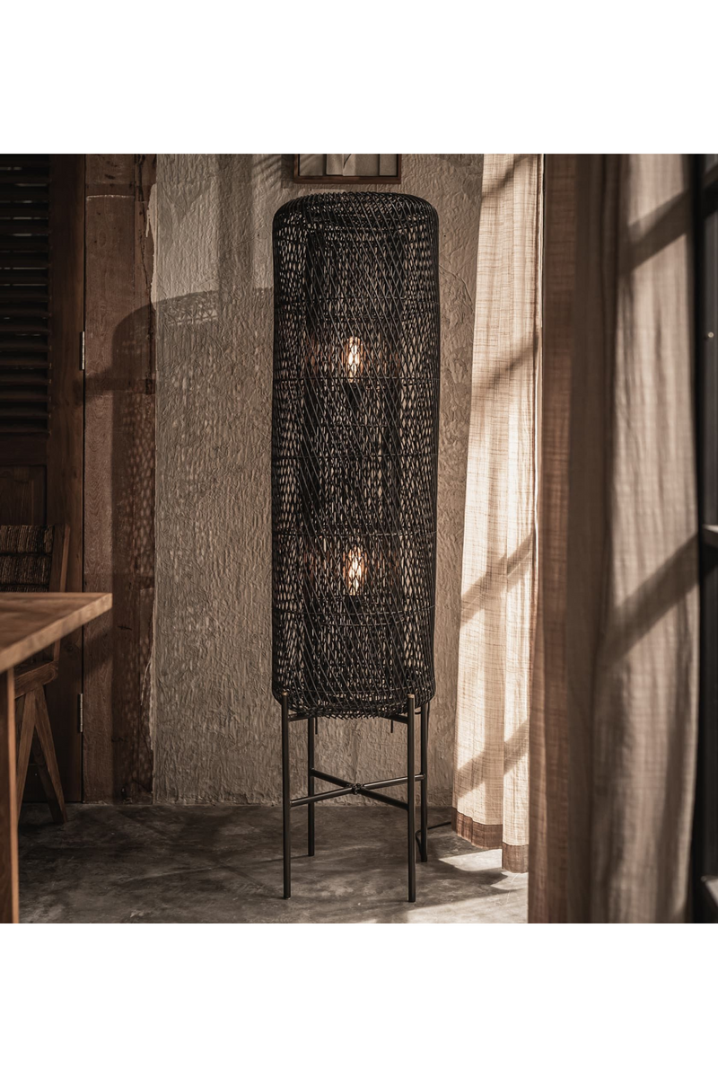 Rattan Mesh Structure Floor Lamp | dBodhi Chunk | OROA TRADE
