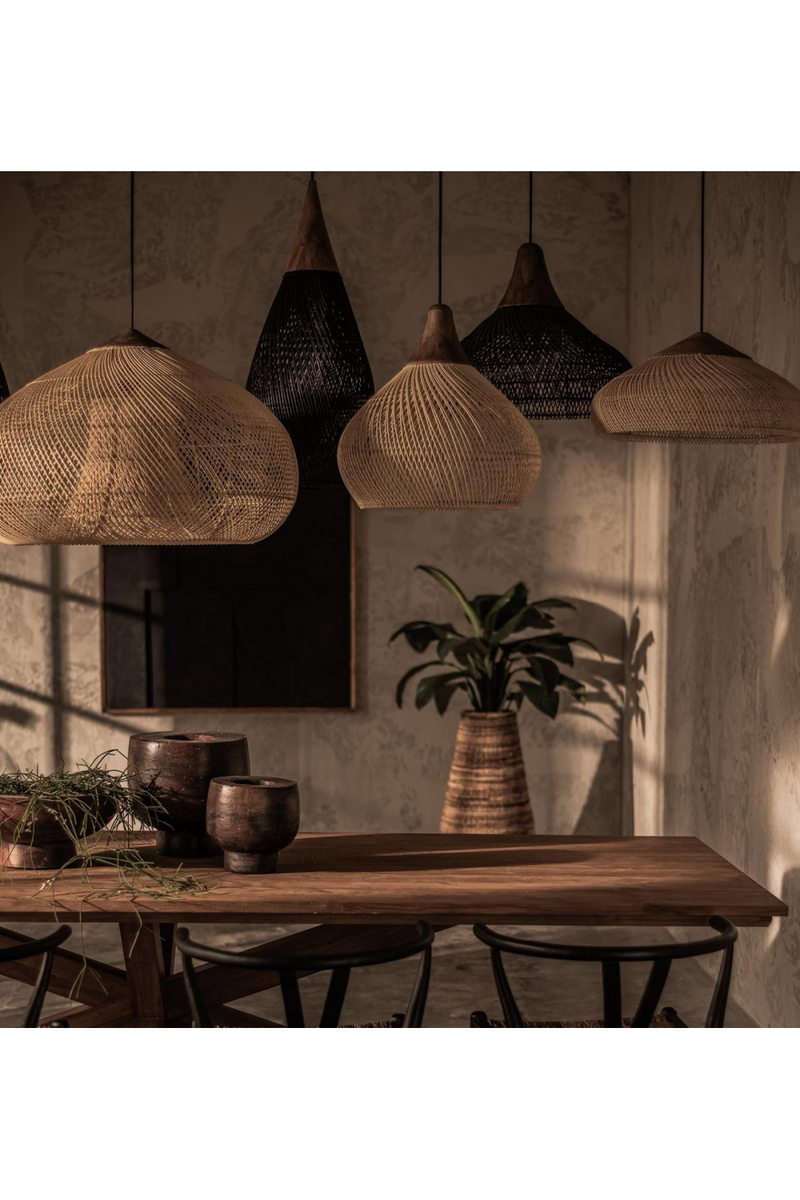 Rustic Natural Rattan Hanging Lamp | dBodhi Horn | OROA TRADE