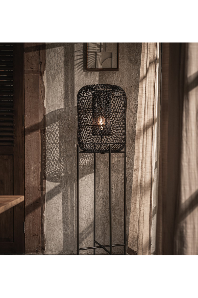Metal Base Rattan Floor Lamp | dBodhi Nugget | OROA TRADE