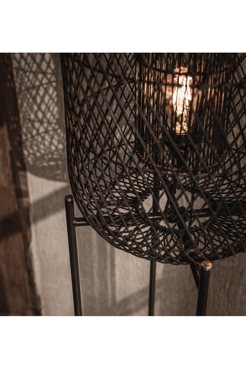 Metal Base Rattan Floor Lamp | dBodhi Nugget | OROA TRADE