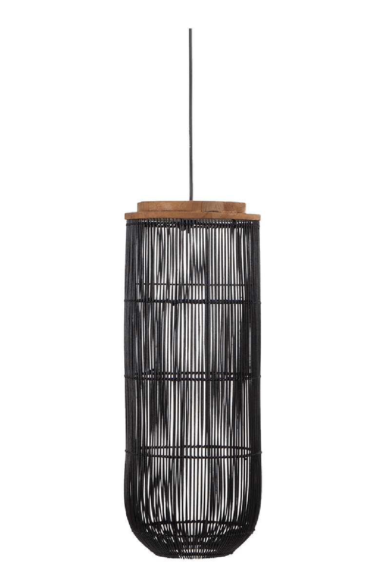 Black Cylindrical Rattan Hanging Lamp | dBodhi Tub | Oroatrade.com