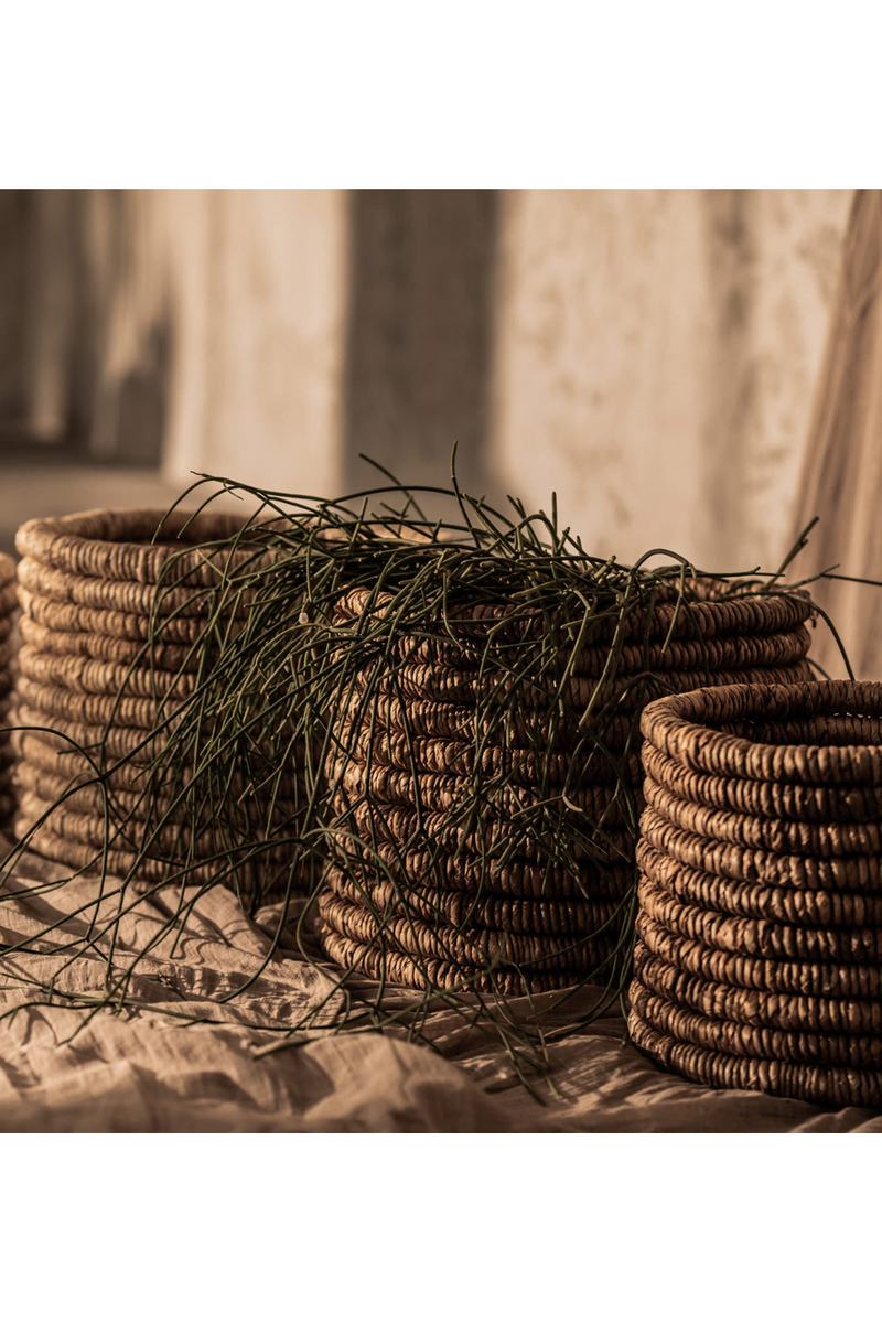 Round Woven Abaca Basket Set (2) - M | dBodhi Caterpillar Ambang | OROA TRADE