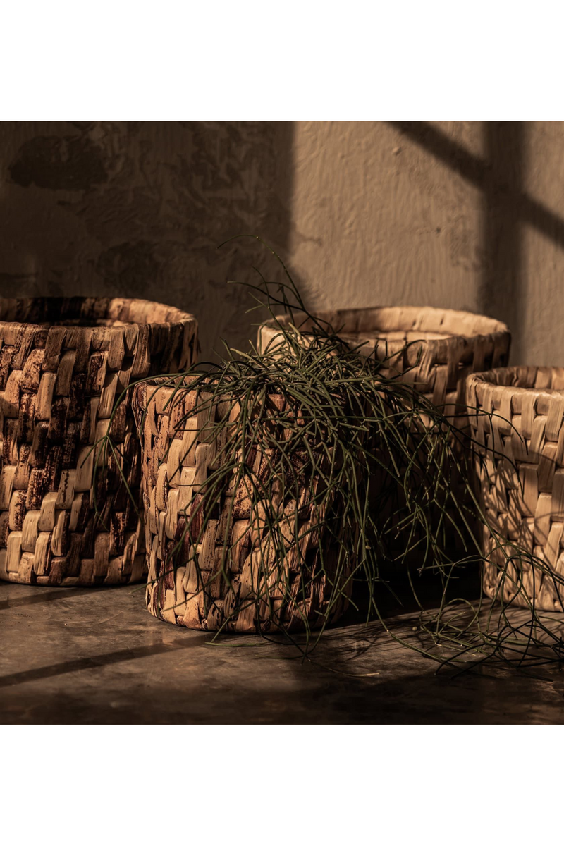 Round Weaved Abaca Basket Set (2) | dBodhi Semeru | OROA TRADE