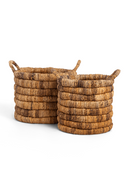 Abaca Basket With Handle Set (2) | dBodhi Caterpillar Sago | Oroatrade.com