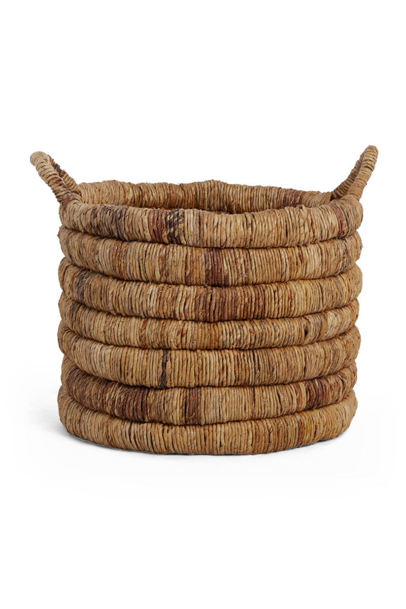 Round Abaca Basket With Handle | dBodhi Caterpillar Sago | OROA TRADE