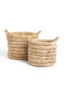 Abaca Basket With Handle Set (2) | dBodhi Caterpillar Sago | Oroatrade.com