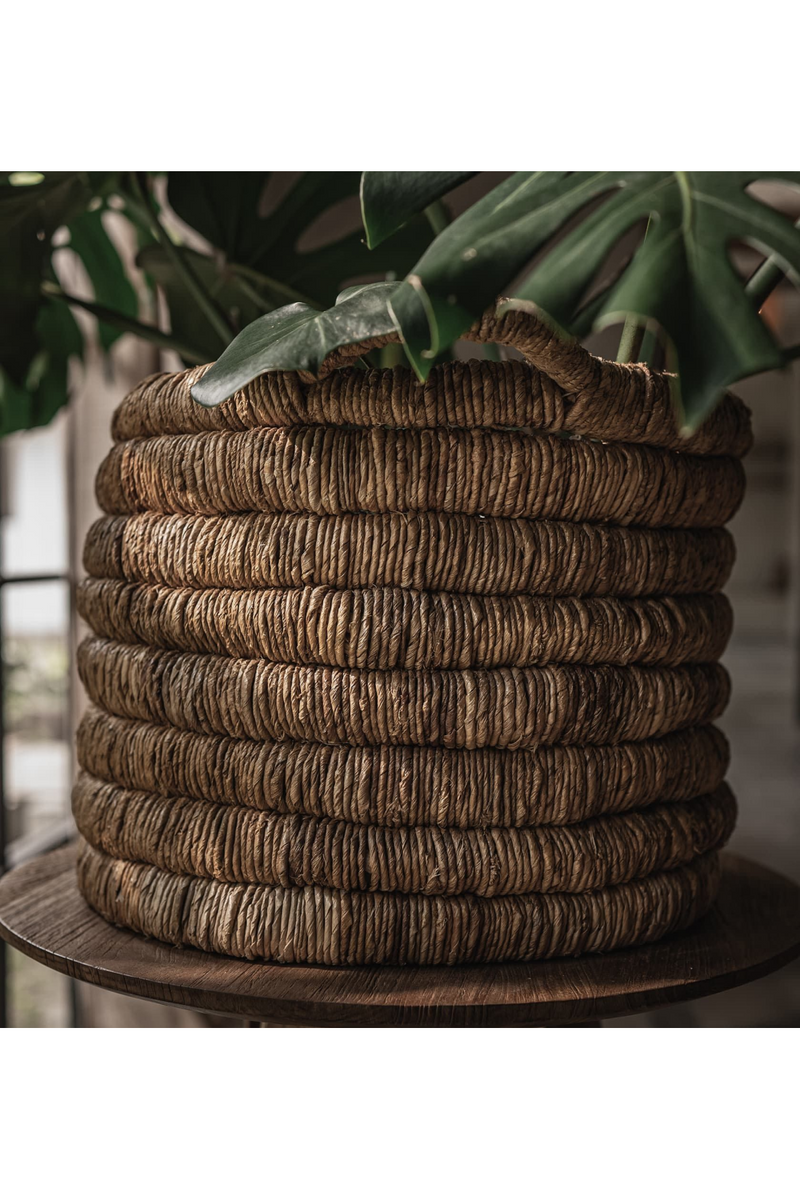 Abaca Basket With Handle Set (2) | dBodhi Caterpillar Sago | OROA TRADE