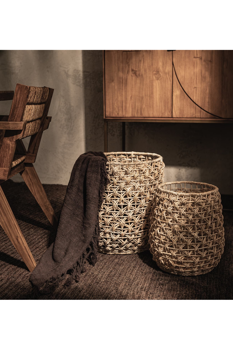 Round Woven Abaca Basket Set (2) | dBodhi Sindoro | OROA TRADE