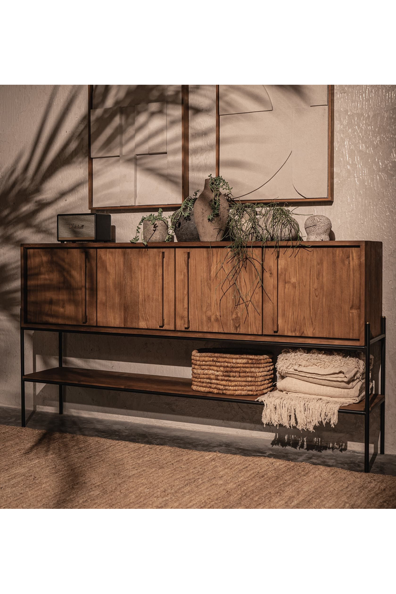 Wooden Farmhouse Sideboard With Undershelf | dBodhi Outline | OROA TRADE