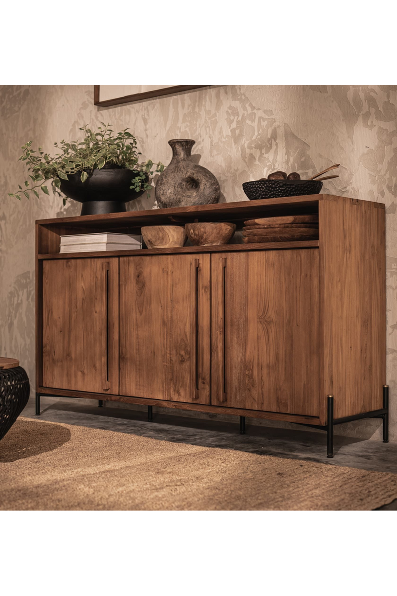 Wooden Farmhouse Sideboard With Open Rack | dBodhi Outline | OROA TRADE