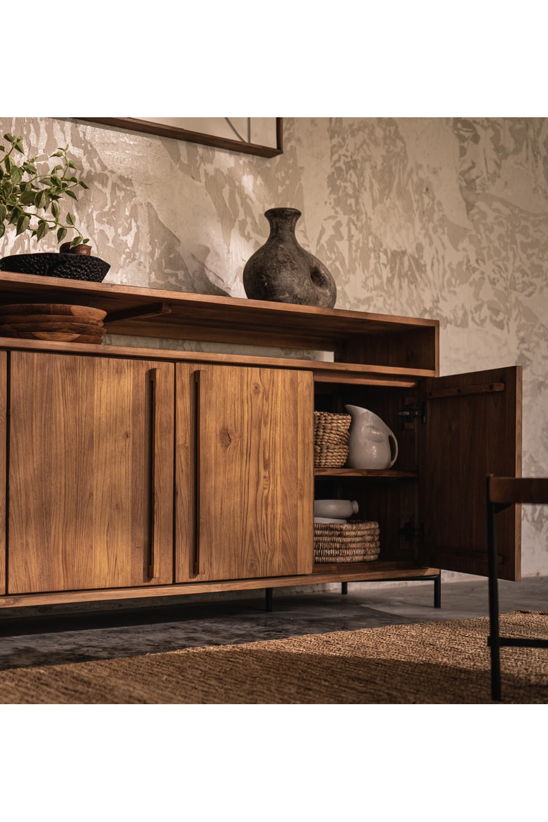 Wooden Farmhouse Sideboard With Open Rack | dBodhi Outline | OROA TRADE