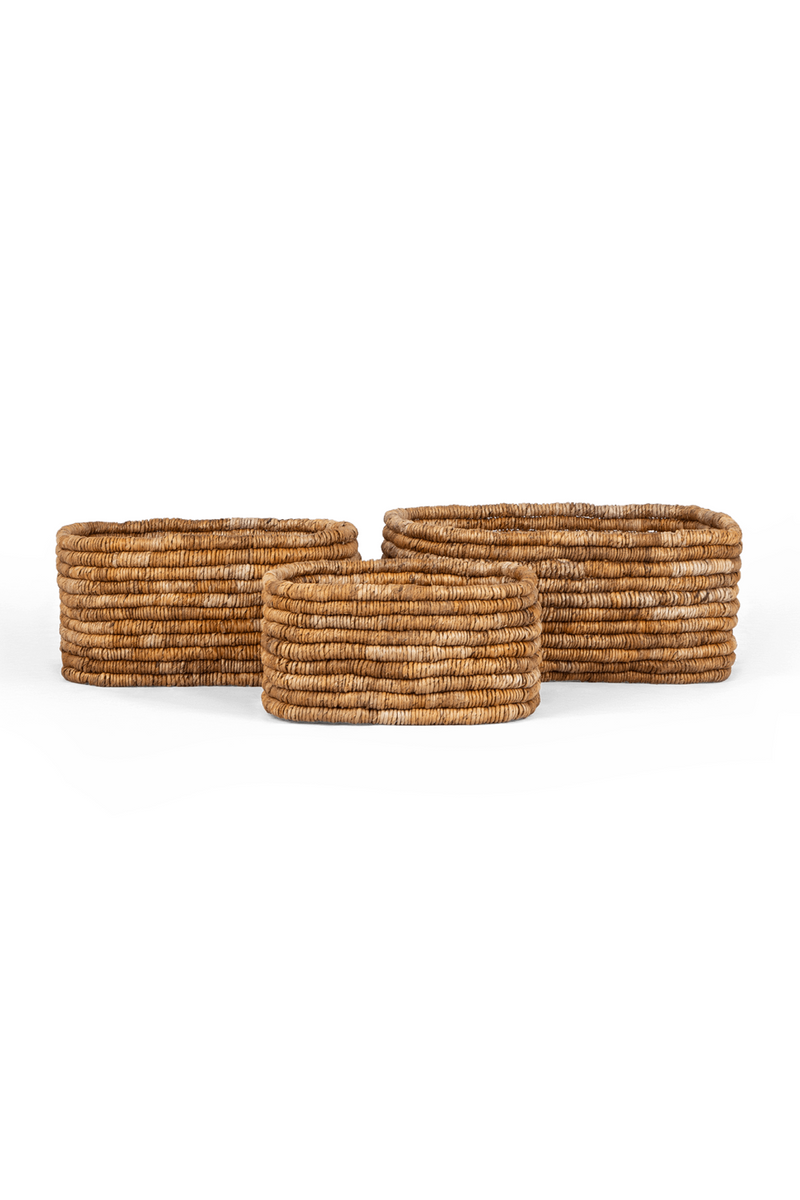 Rectangular Woven Abaca Basket Set (3) | dBodhi Caterpillar Ambang | Oroatrade