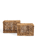 Rectangular Lidded Abaca Basket Set (2) | dBodhi Rinjani | Oroatrade.com