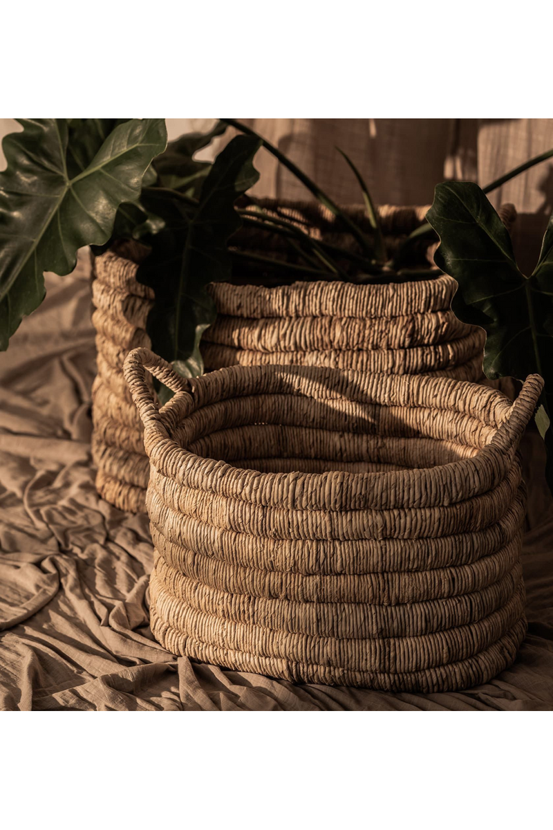 Rectangular Abaca Basket With Handle | dBodhi Caterpillar Sago | OROA TRADE