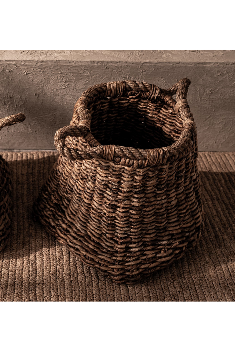 Brown Abaca Basket With Handle | dBodhi Gamalama