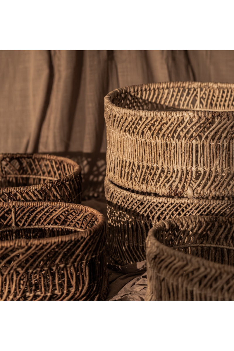 Oval Woven Abaca Basket Set (2) | dBodhi Kawi | OROA TRADE