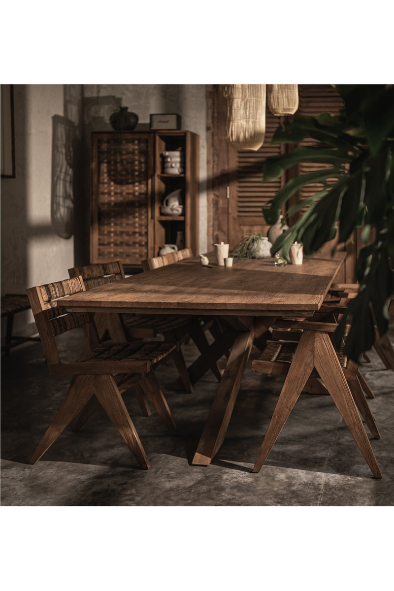 Natural Wooden Matrix Leg Dining Table | dBodhi Xono