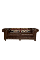 Dark Brown Leather Union Jack Sofa | Andrew Martin Rebel | OROATRADE