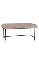 Cream Shagreen Desk with Wooden Drawers | Andrew Martin Mabel