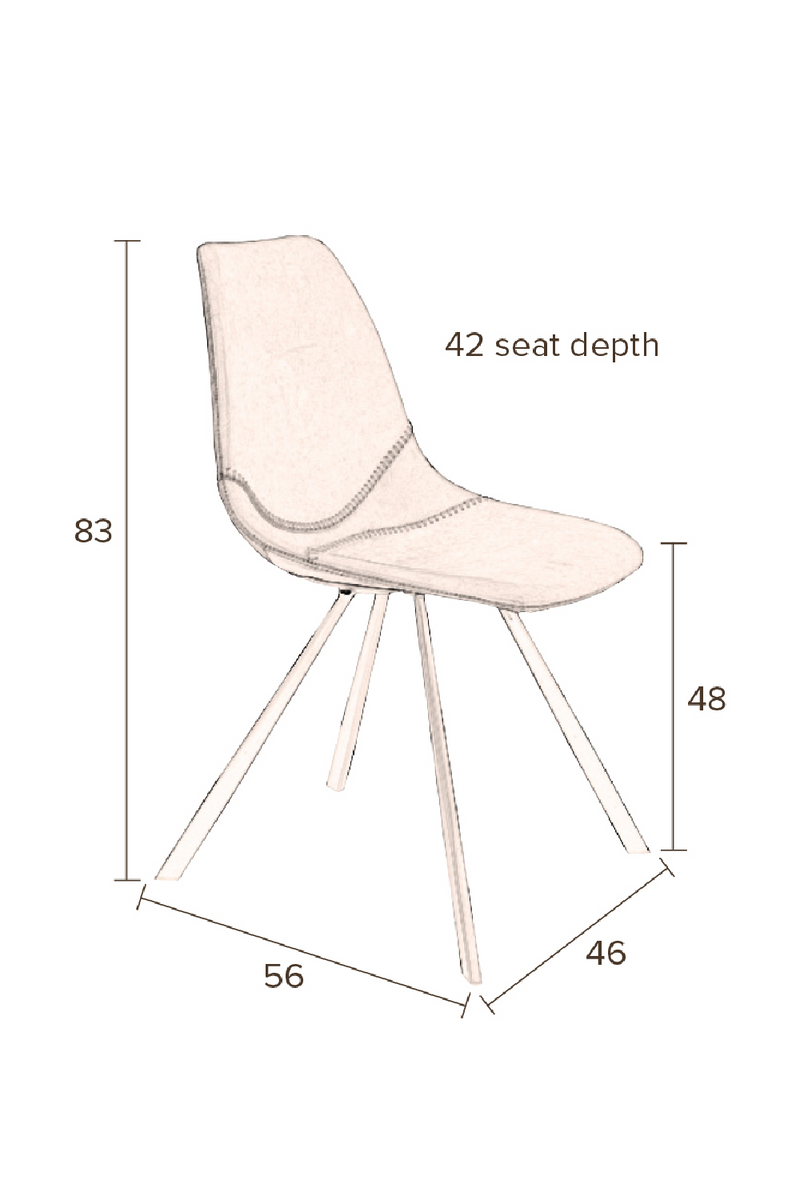 Leather Upholstered Dining Chairs (2) | Dutchbone Franky | Oroatrade.com