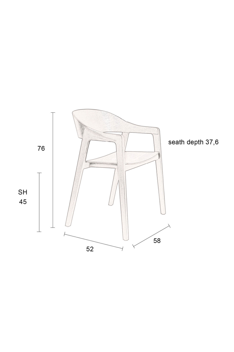 Beech Wood Dining Armchairs (2) | Dutchbone Westlake | Oroatrade.com