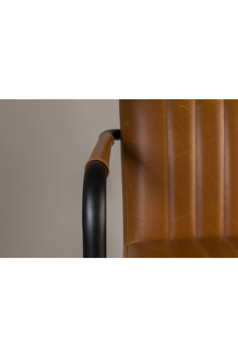 Upholstered Cognac Dining Armchairs (2) | Dutchbone Stitched | Oroatrade.com