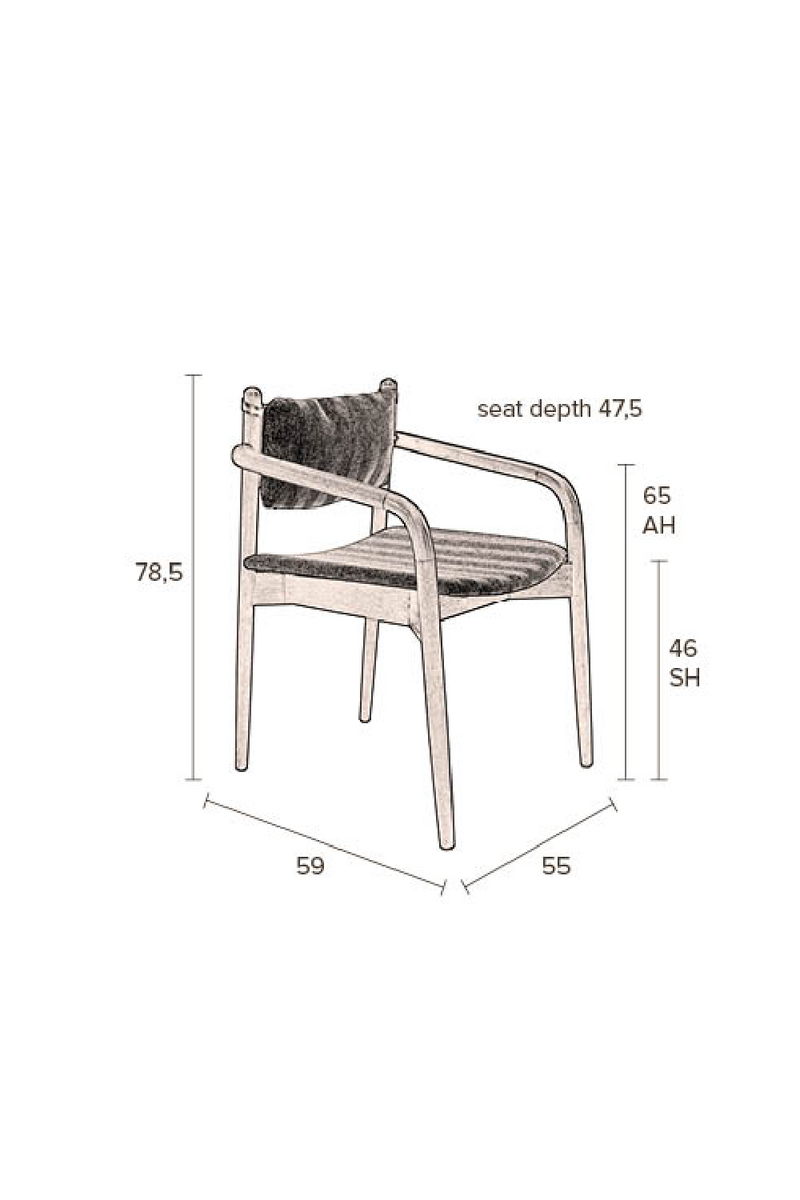 Herringbone Pattern Armchair | Dutchbone Torrance | Oroatrade.com