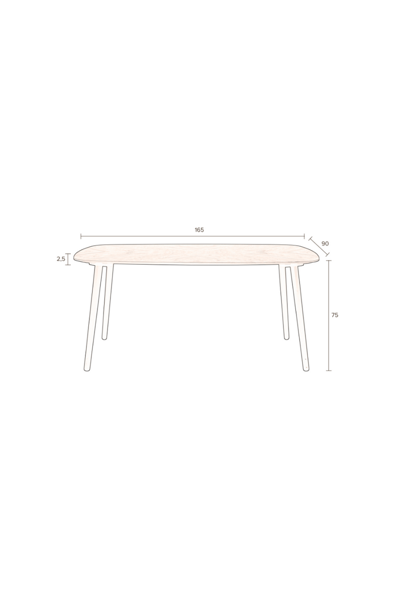 Rectangular Wooden Dining Table | Dutchbone Clover | Oroatrade.com