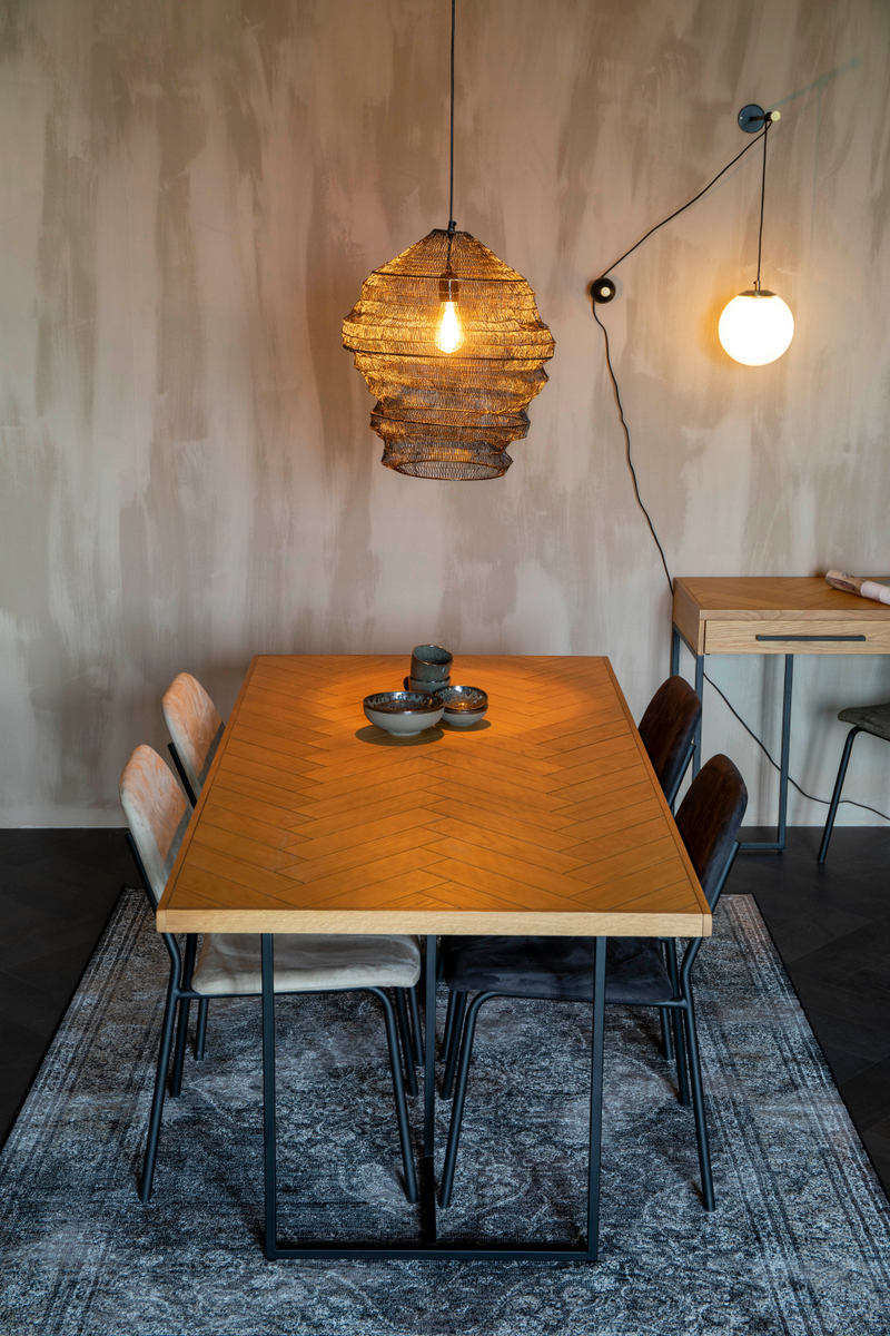 Wooden Herringbone Dining Table | Dutchbone Class | Oroatrade.com