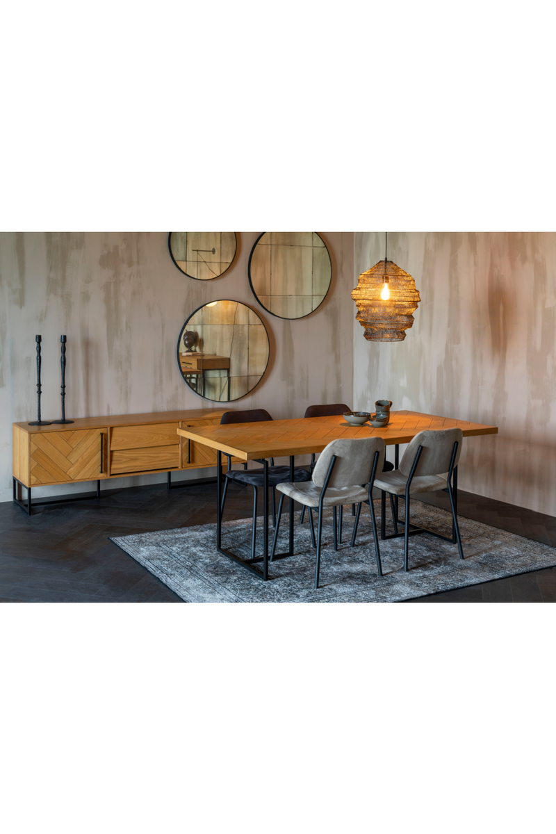 Wooden Herringbone Dining Table | Dutchbone Class | Oroatrade.com