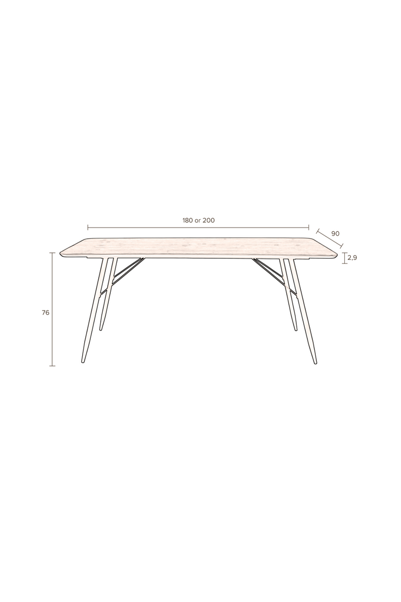 Fir Wood Dining Table | Dutchbone Roger | Oroatrade.com