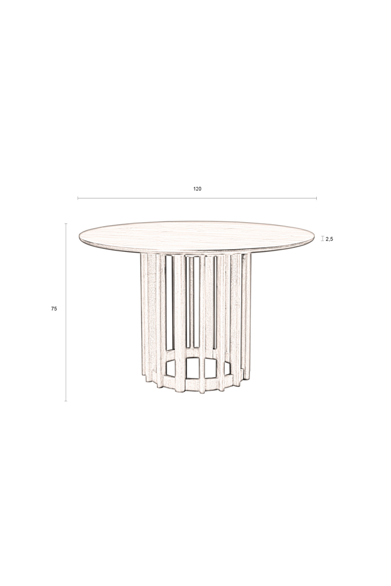 Round Oak Modern Dining Table | Dutchbone Barlet | Oroatrade.com