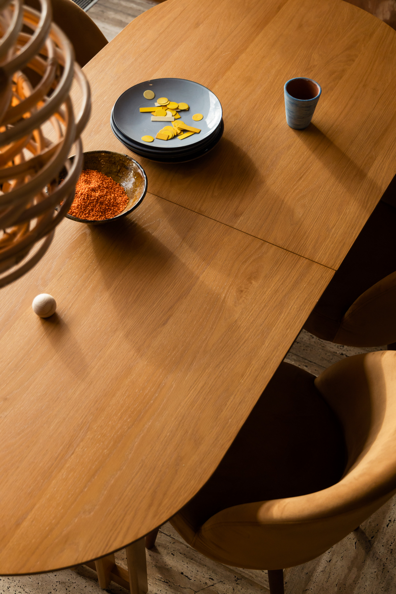 Oval Oak Adjustable Dining Table | Dutchbone Barlet | Oroatrade.com