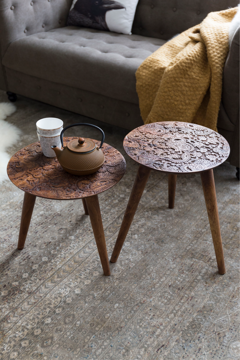 Round Wooden End Table L | Dutchbone By Hand | Oroatrade.com