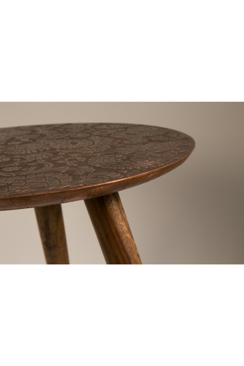Round Copper End Table | Dutchbone Bast | Oroatrade.com