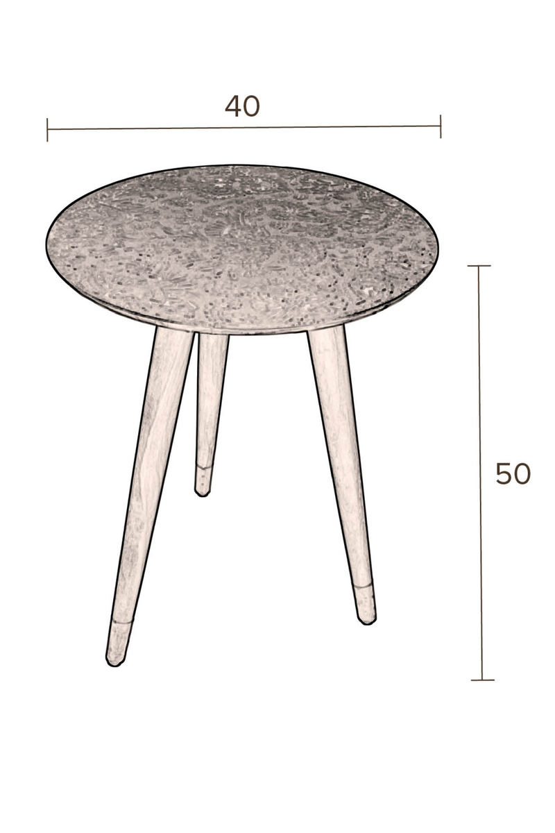 Round Brass End Table | Dutchbone Bast | Oroatrade.com