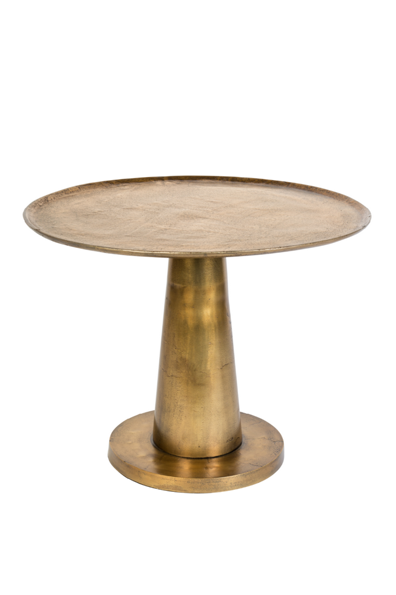 Round Brass Pedestal End Table | Dutchbone Brute | Oroatrade.com