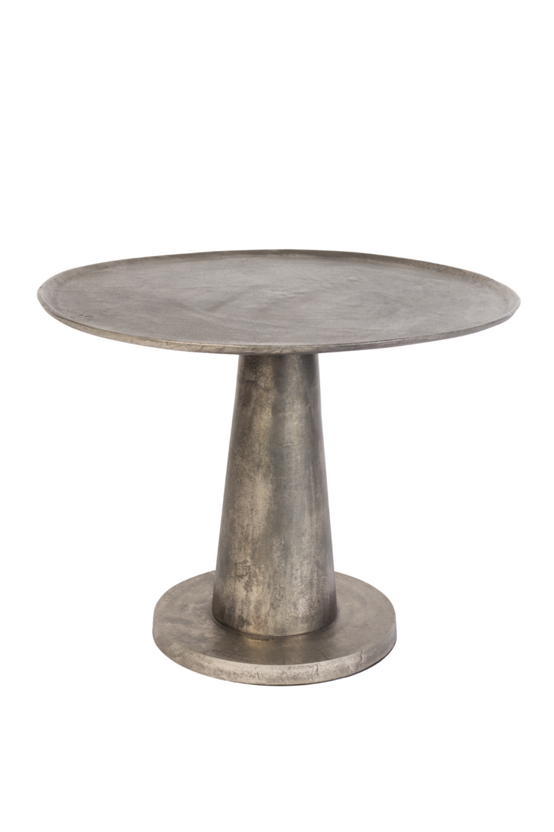 Round Silver Pedestal End Table | Dutchbone Brute | Oroatrade.com