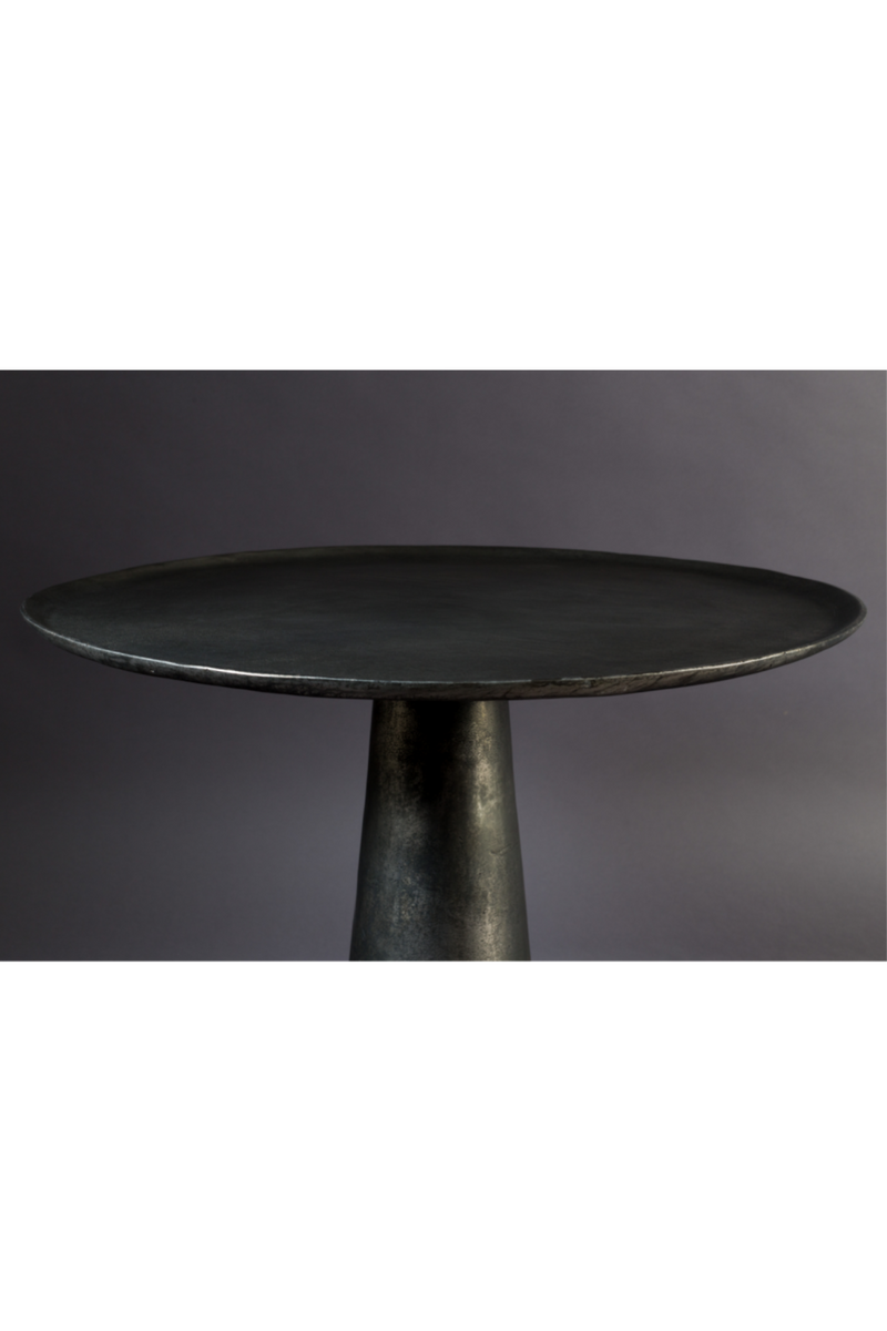 Round Silver Pedestal End Table | Dutchbone Brute | Oroatrade.com