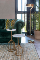 Marble Pedestal Side Table | Dutchbone Salerno | Oroatrade.com