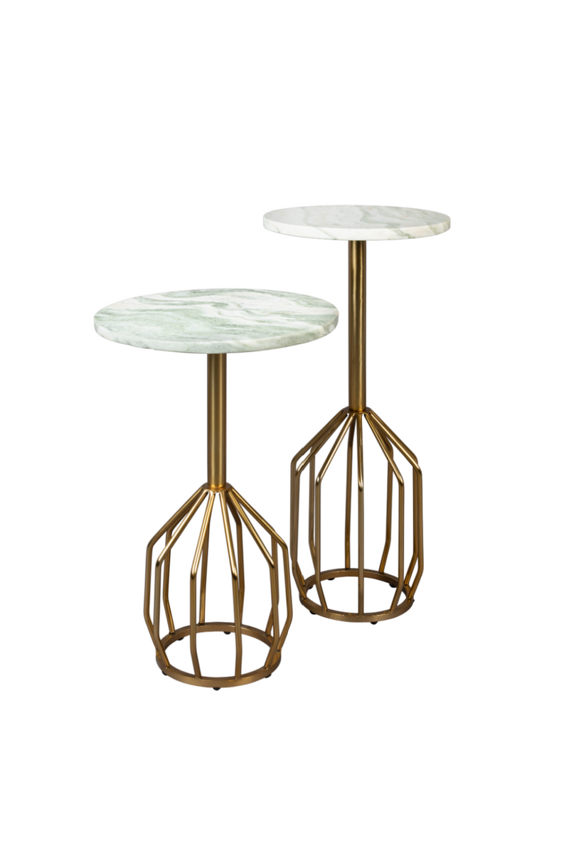 Marble Pedestal Side Table | Dutchbone Salerno | Oroatrade.com
